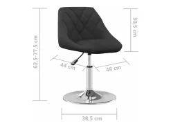 Silla de comedor giratoria 6 unidades terciopelo negro