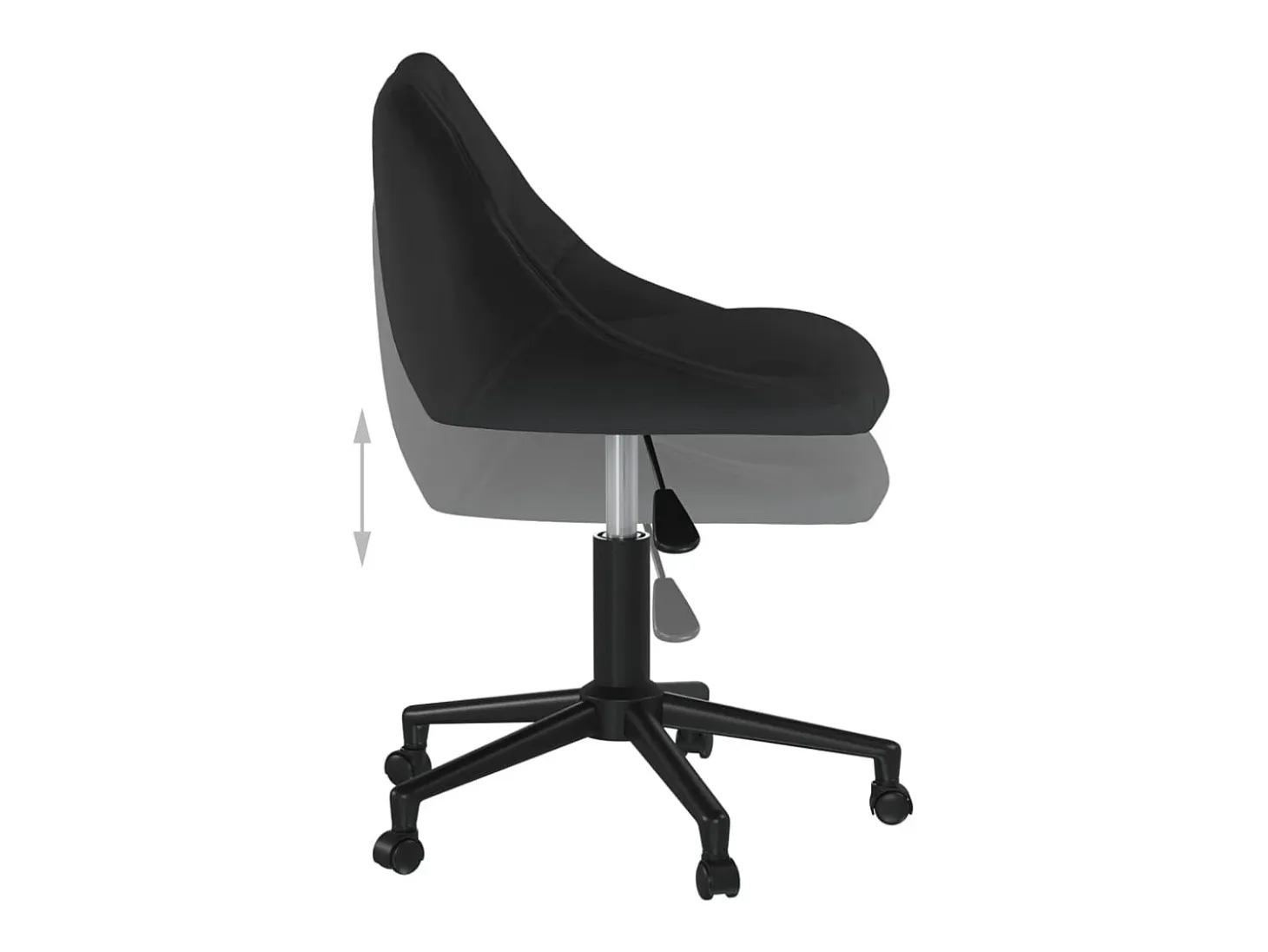 Silla de comedor giratoria de terciopelo negro