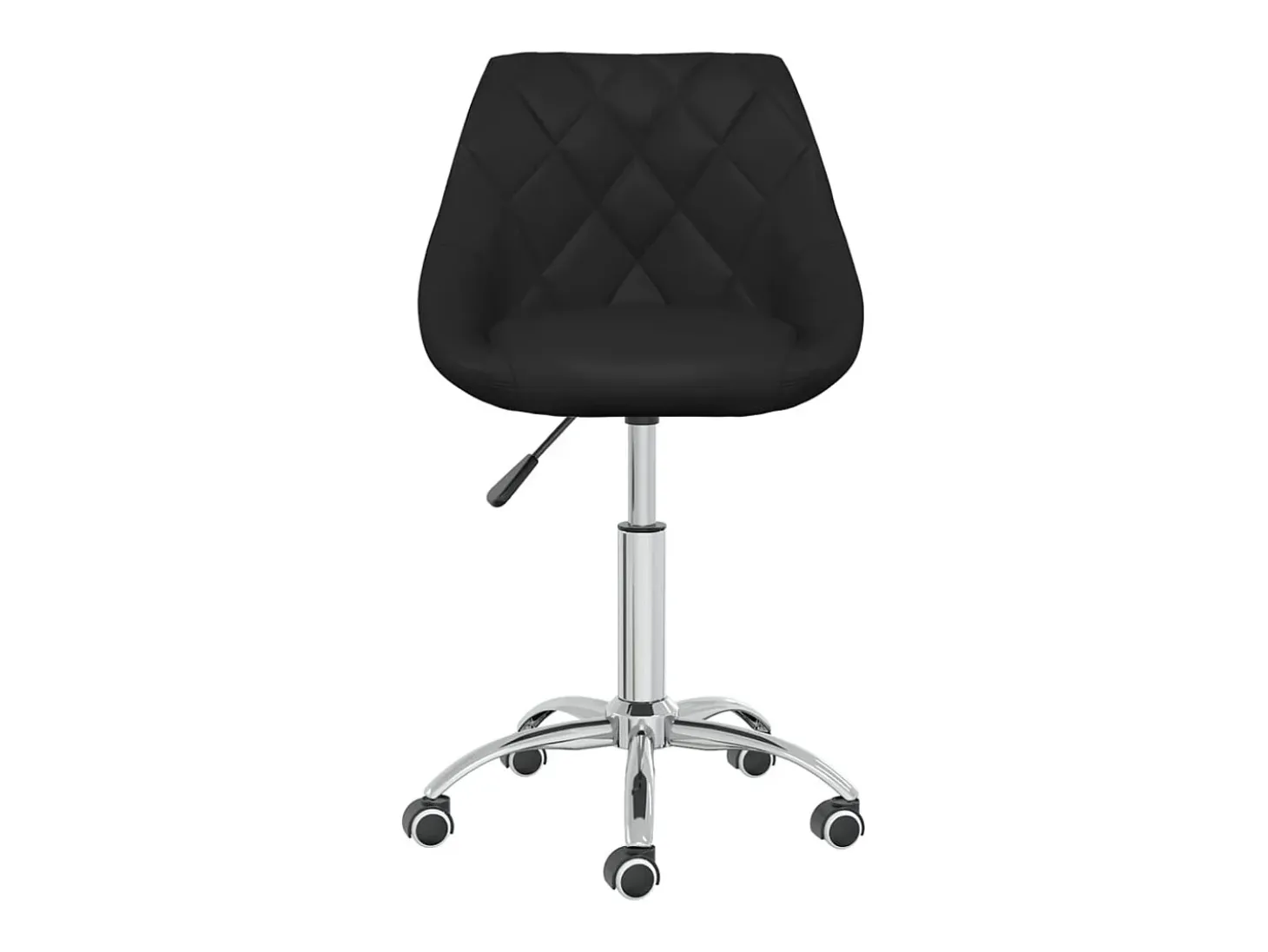 Silla de comedor giratoria cuero sintético negro