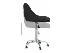 Silla de comedor giratoria cuero sintético negro