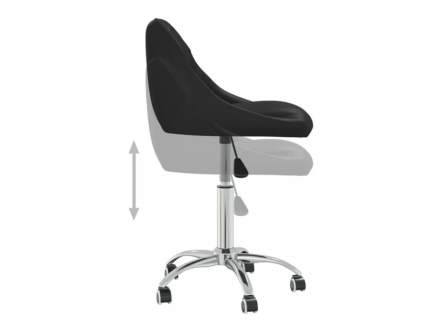 Silla de comedor giratoria cuero sintético negro