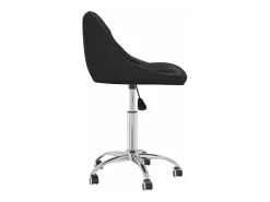 Silla de comedor giratoria cuero sintético negro