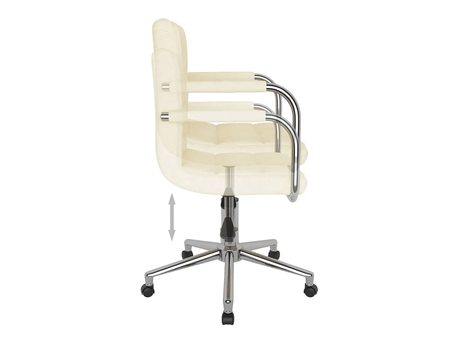 Silla de comedor giratoria tela color crema