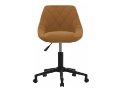 Silla de comedor giratoria de terciopelo marrón