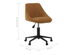Silla de comedor giratoria de terciopelo marrón