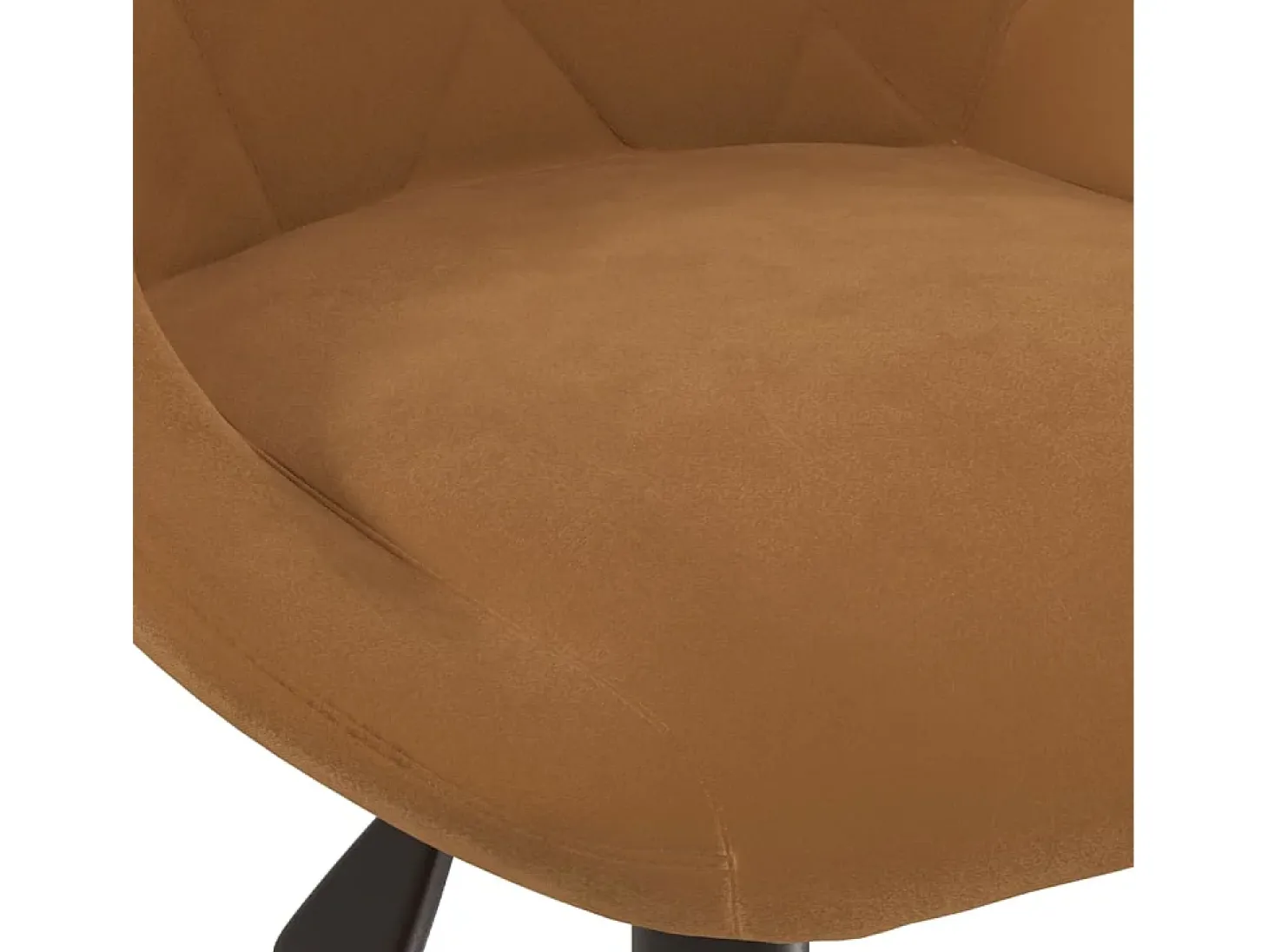 Silla de comedor giratoria de terciopelo marrón
