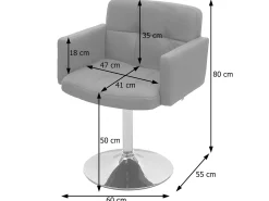 Silla de comedor Houston (juego de 6), gris topo