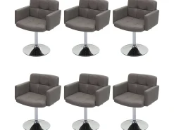 Silla de comedor Houston (juego de 6), gris topo