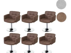 Silla de comedor Houston (juego de 6), vintage marrón