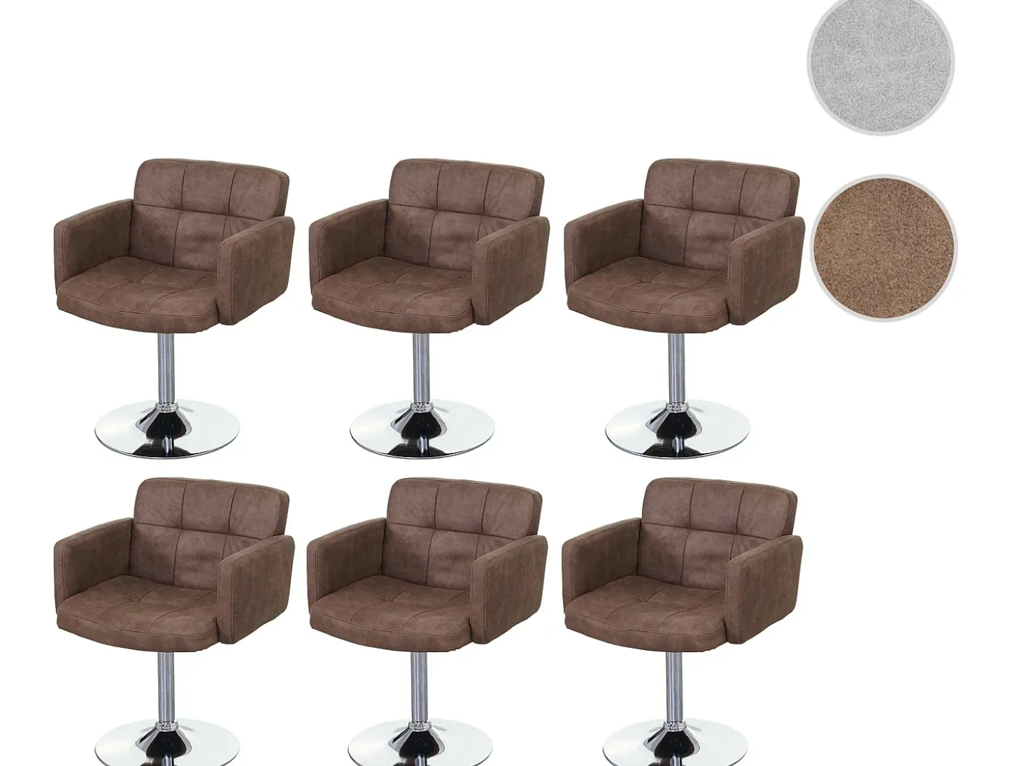 Silla de comedor Houston (juego de 6), vintage marrón