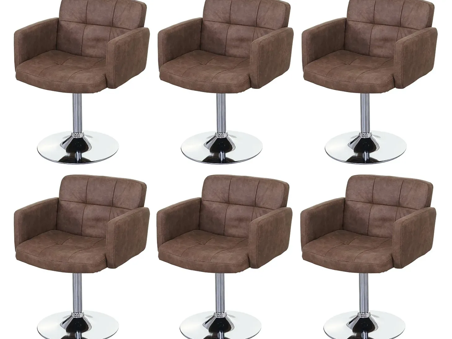Silla de comedor Houston (juego de 6), vintage marrón