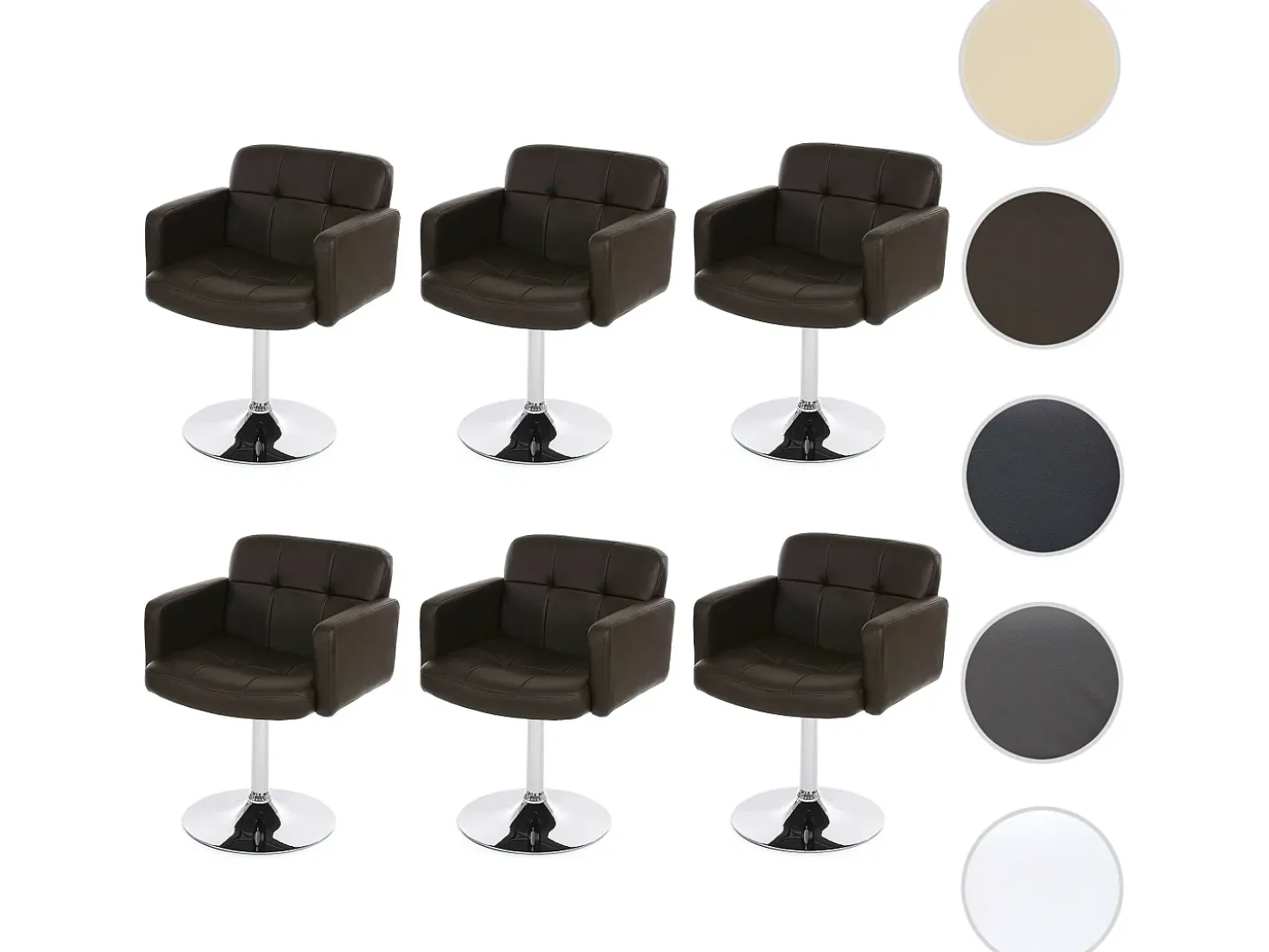 Silla de comedor Houston (juego de 6), marrón