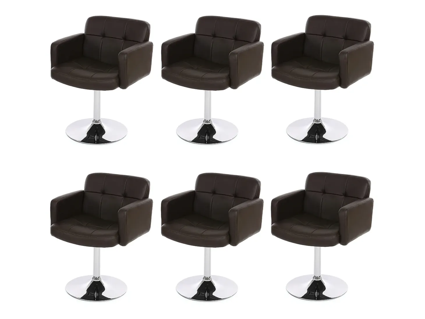 Silla de comedor Houston (juego de 6), marrón