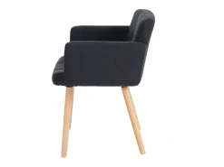 Silla de comedor Houston II (juego de 6), textil, gris oscuro