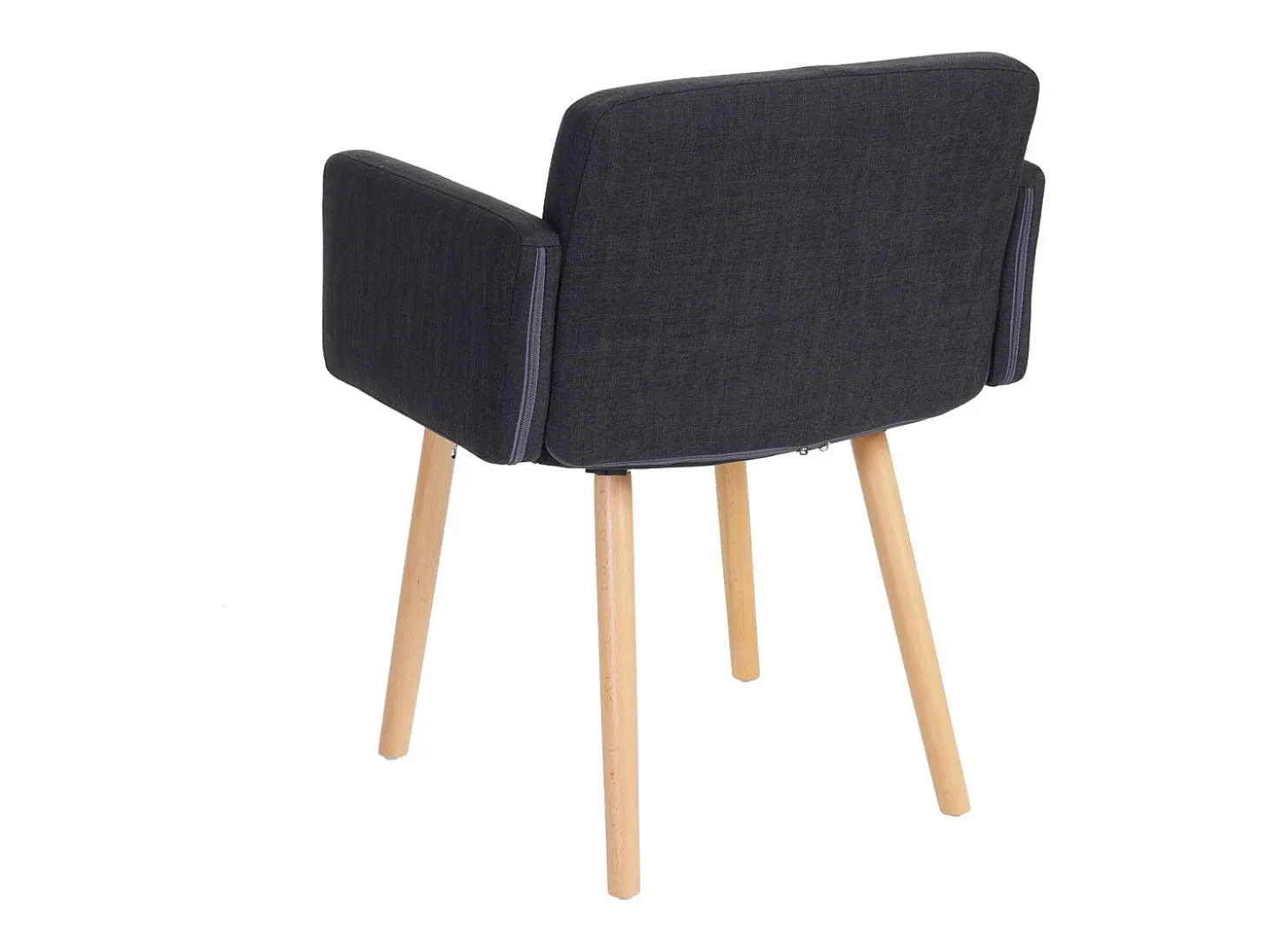 Silla de comedor Houston II (juego de 6), textil, gris oscuro