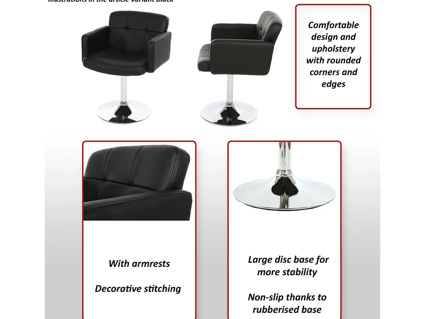 Silla de comedor Houston, negro