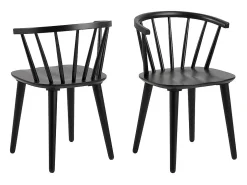 Silla de comedor Ida madera negra.