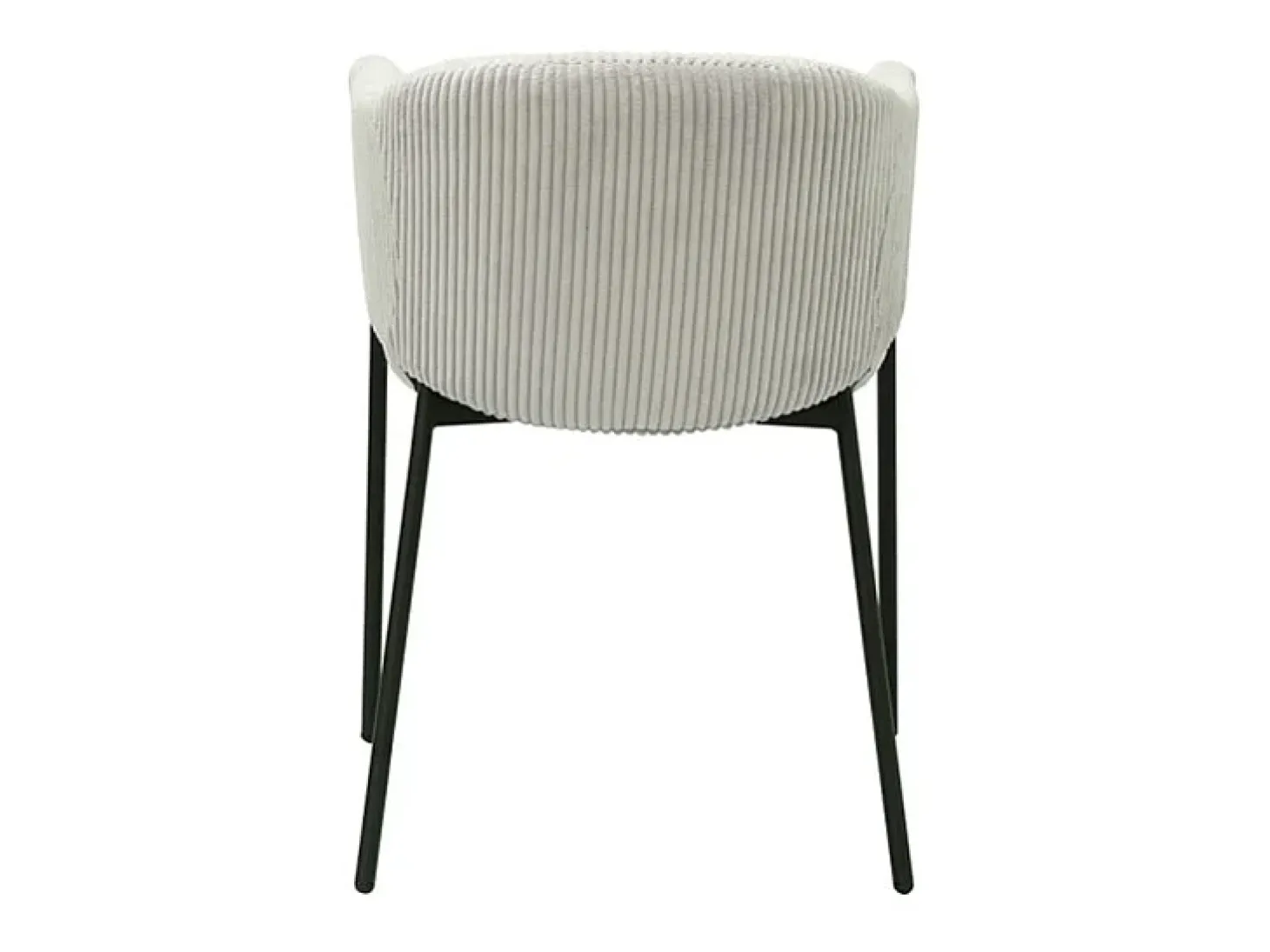 Silla de comedor IMANY – Terciopelo acanalado gris claro – Reposabrazos – Patas de metal negro – Estilo diseño / industrial