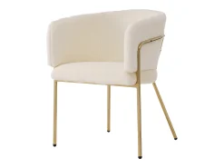 Silla de comedor individual en terciopelo con patas de metal, beige (59,69x59,69x55,88 cm)