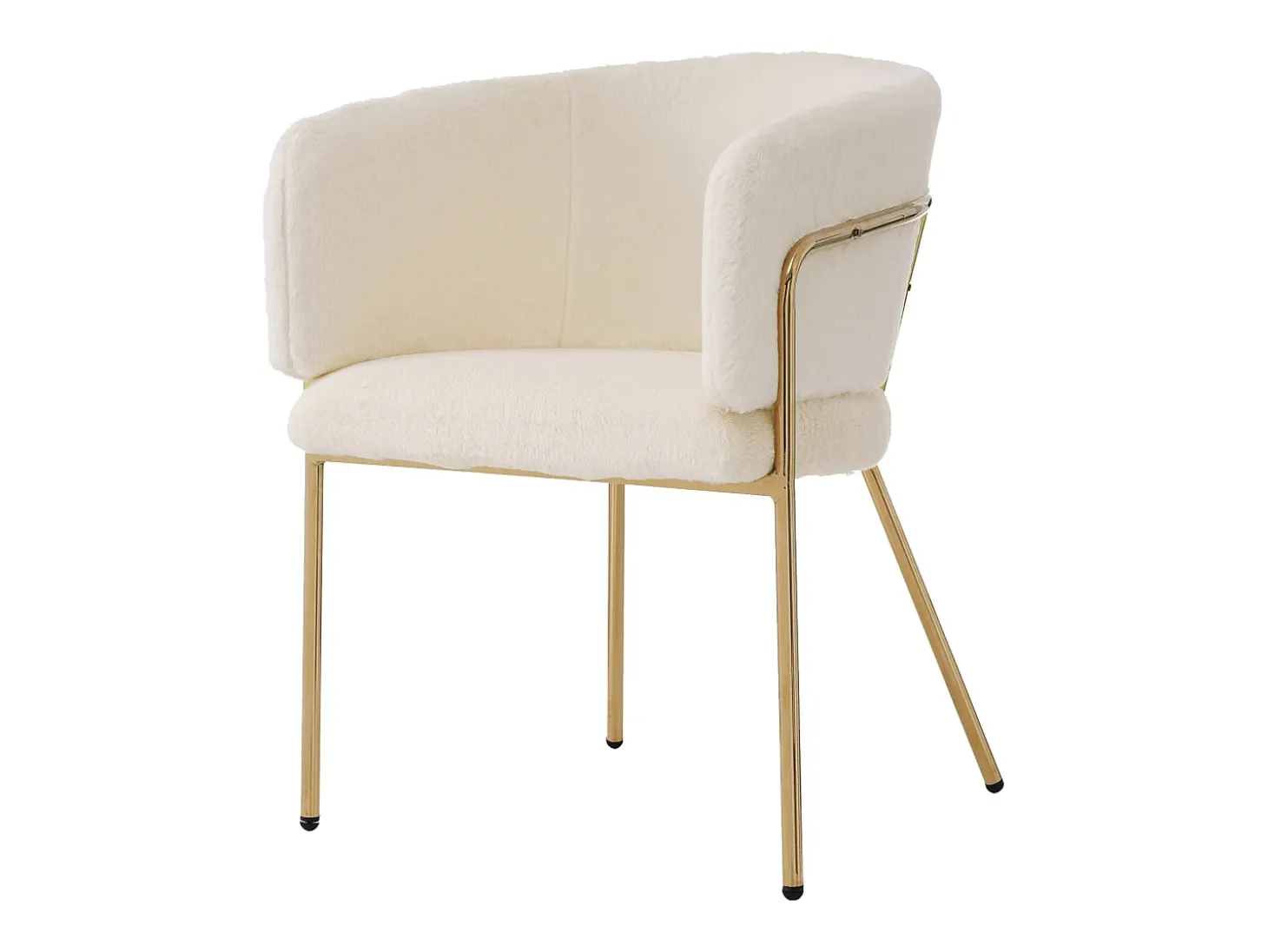 Silla de comedor individual en terciopelo con patas de metal, beige (59,69x59,69x55,88 cm)