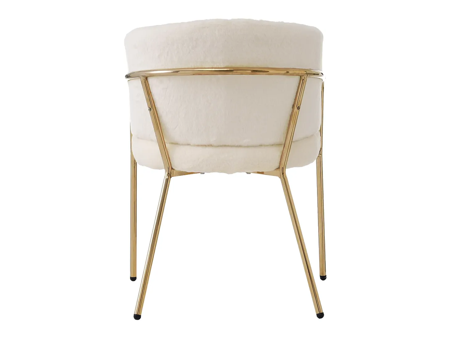 Silla de comedor individual en terciopelo con patas de metal, beige (59,69x59,69x55,88 cm)