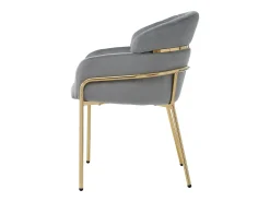 Silla de comedor individual de terciopelo con patas de metal, gris (59,69x59,69x55,88 cm)