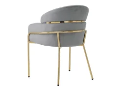 Silla de comedor individual de terciopelo con patas de metal, gris (59,69x59,69x55,88 cm)