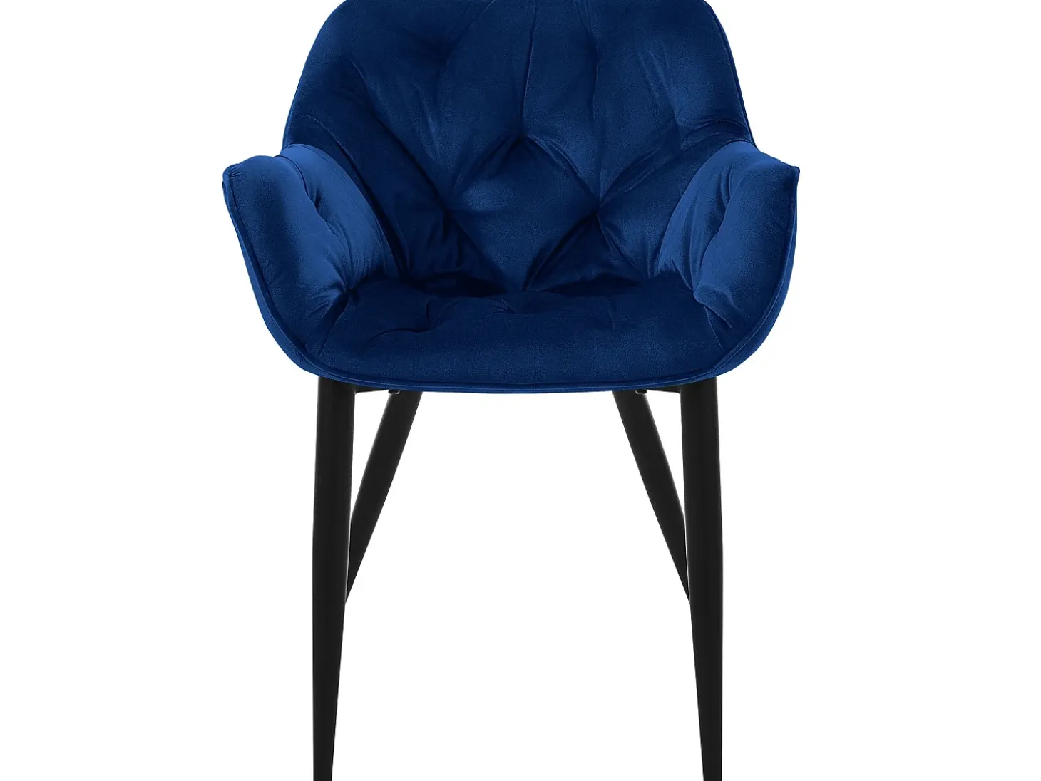Silla de Comedor Juego de 2 Funda de Terciopelo Azul Oscuro con Patas de Metal incl. Material de Montaje ML-Design