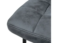 Silla de comedor juego de 4 tapizado de piel sintética antracita con patas de metal incl. material de montaje ML-Design