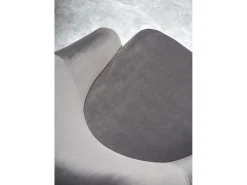 Silla de comedor KANDRA de terciopelo gris claro y patas de madera maciza gris grafito