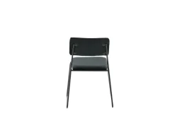 Silla de comedor Kenth en terciopelo negro.