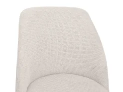Silla de comedor Kety en microfibra beige con patas de metal negro