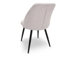 Silla de comedor Kety en microfibra beige con patas de metal negro