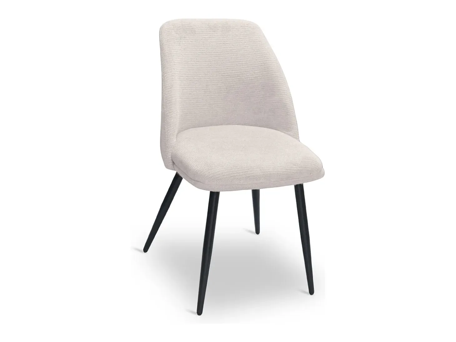 Silla de comedor Kety en microfibra beige con patas de metal negro