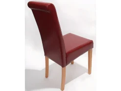 Silla de comedor Lecce II (set de 2), rojo, patas claras