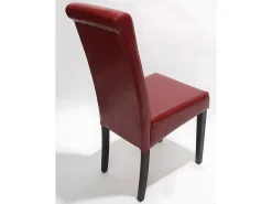Silla de comedor Lecce II (set de 2), rojo, patas oscuras