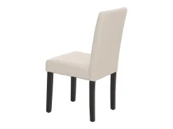 Silla de comedor Littau, blanca, patas oscuras