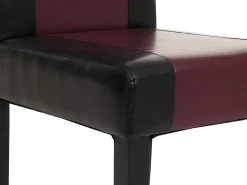 Silla de comedor Littau, negro/rojo, patas oscuras