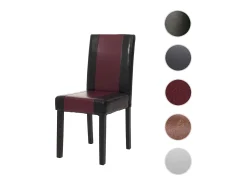 Silla de comedor Littau, negro/rojo, patas oscuras