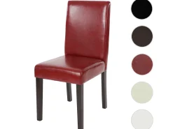 Silla de comedor Littau, rojo, patas oscuras