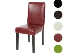 Silla de comedor Littau, rojo-marrón, patas oscuras
