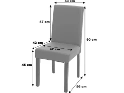 Silla de comedor Littau, rojo-marrón, patas oscuras