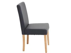 Silla de comedor Littau, gris mate, patas claras