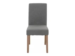 Silla de comedor Littau bouclé (set de 4), gris, patas color natural