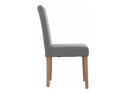 Silla de comedor Littau bouclé (set de 4), gris, patas color natural