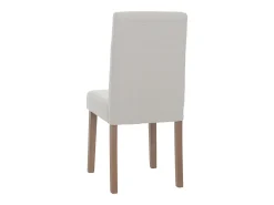 Silla de comedor Littau bouclé (lote de 2), crema, patas color natural