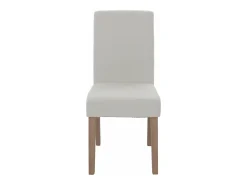 Silla de comedor Littau bouclé (lote de 2), crema, patas color natural