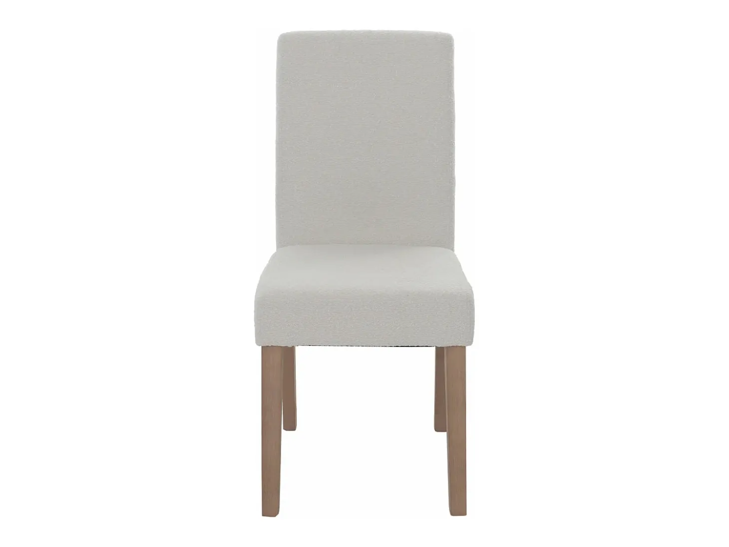 Silla de comedor Littau bouclé (lote de 2), crema, patas color natural