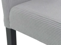 Silla de comedor Littau Cord (set de 2), gris claro, patas oscuras