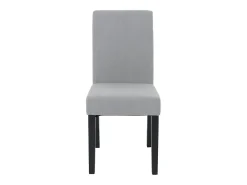 Silla de comedor Littau Cord (set de 2), gris claro, patas oscuras